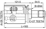 1911-E70LH - INNER CV JOINT LEFT 26X44X27