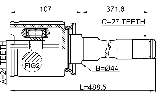 1911-E83RH - INNER CV JOINT RIGHT 24X44X27