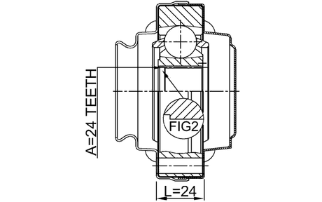 1911-E87R - REAR INNER CV JOINT 24X80