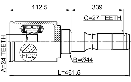 1911-F25FRH - INNER CV JOINT RIGHT 24X44X27
