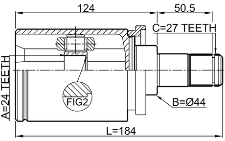 1911-F30LH - INNER CV JOINT LEFT 24X44X27
