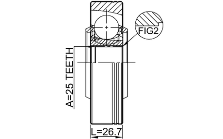 1911-X1SHAR - REAR INNER CV JOINT 25X86