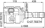 1911-X5RH - INNER CV JOINT RIGHT 27X44X27