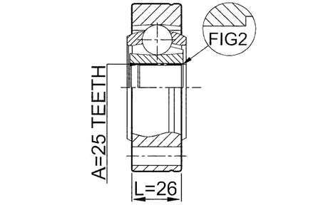 1911-X5RR - REAR INNER CV JOINT 25X100
