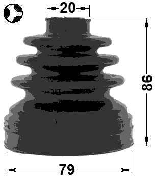 1915-X3T - BOOT INNER CV JOINT KIT 79X86X20
