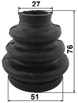 1917-E90R - BOOT OUTER CV JOINT KIT 51X76X27