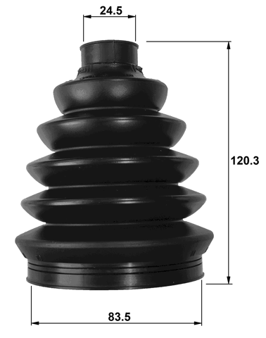 1917P-F25F - BOOT OUTER CV JOINT KIT PVC 83.5X120.3X24.5