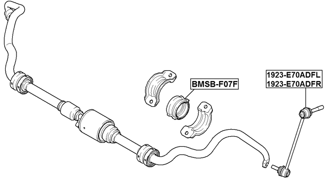 1923-E70ADFL - FRONT LEFT STABILIZER LINK / SWAY BAR LINK