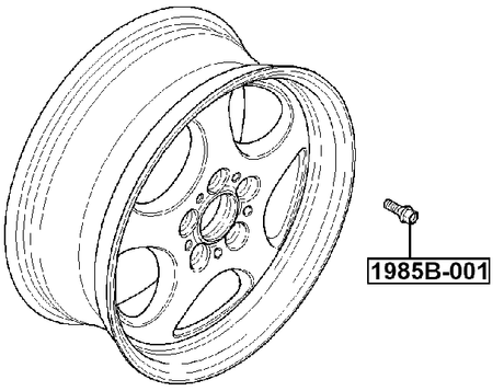 1985B-001 - WHEEL BOLT M14X1.5 L54.3