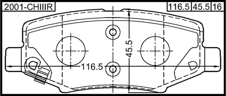 2001-CHIIIR - PAD KIT, DISC BRAKE, REAR - KIT (WITH ANTI SQUEAL SHIM, WITH BRACKETS)