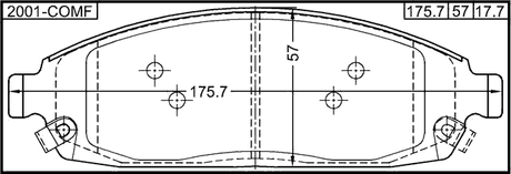 2001-COMF - PAD KIT, DISC BRAKE, FRONT