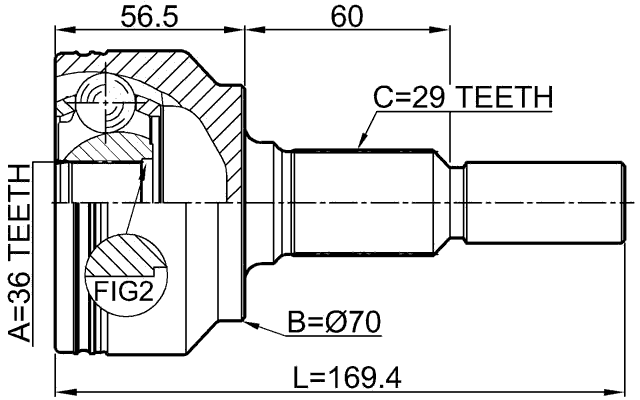 2010-GRCH - OUTER CV JOINT 36X68X29