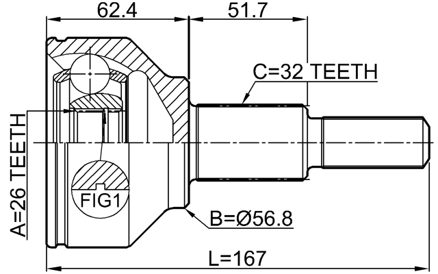 2010-JOURN - OUTER CV JOINT 26X56.8X32