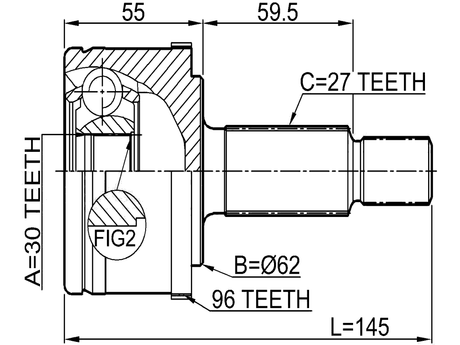 2010-MAGA96 - OUTER CV JOINT 30X61X27