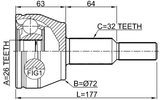 2010-WKF - OUTER CV JOINT 26X70X32