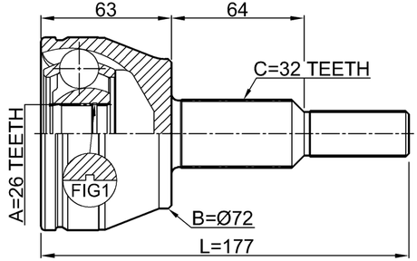2010-WKF - OUTER CV JOINT 26X70X32