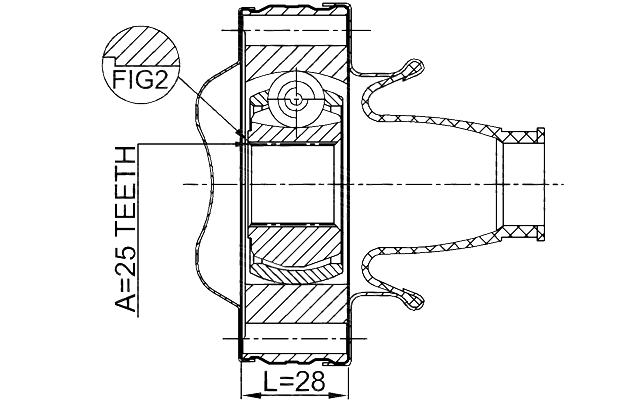 2011-GRCHSHA - PROPSHAFT CV JOINT 25X86