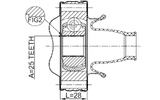 2011-GRCHSHA - PROPSHAFT CV JOINT 25X86