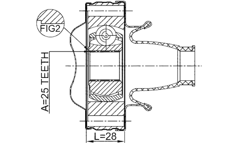 2011-GRCHSHA - PROPSHAFT CV JOINT 25X86
