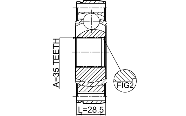 2011-JKSHA - PROPSHAFT CV JOINT 35X86