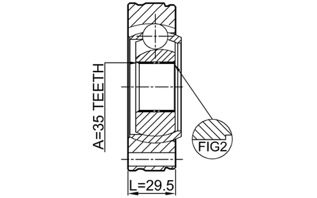 2011-JLSHA - PROPSHAFT CV JOINT 35X90