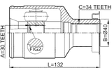 2011-MAGLH - INNER CV JOINT 30X40X34