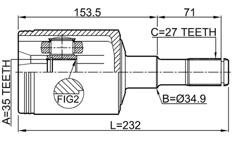 2011-NITLH - INNER CV JOINT LEFT 35X34.9X27