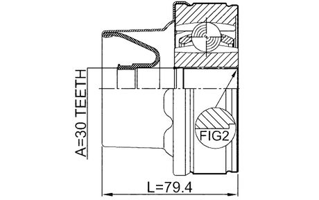 2011-NITSHA - PROPSHAFT CV JOINT 30X86