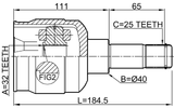 2011-SEB - INNER CV JOINT 32X40X25