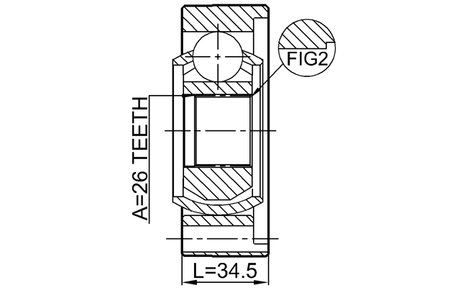2011-WKSHAF - PROPSHAFT CV JOINT 26X100