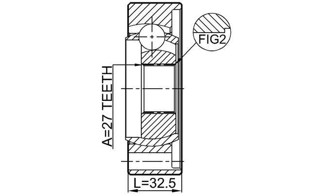 2011-WKSHAR - PROPSHAFT CV JOINT 27X104