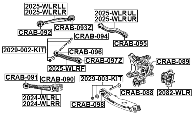 2029-003-KIT - REPAIR KIT, CAMBER ADJUSTING ECCENTRIC BOLT