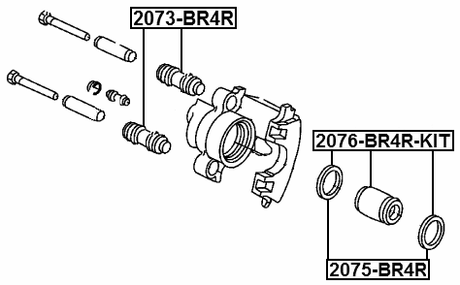 2073-BR4R - REAR BRAKE CALIPER SLIDE PIN BOOT
