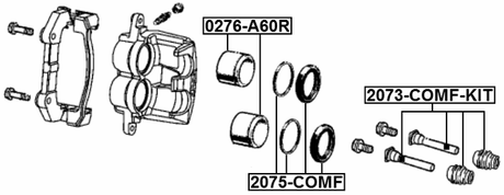 2073-COMF-KIT - FRONT BRAKE CALIPER SLIDE PIN BOOT KIT