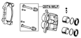 2074-WLF - FRONT CALIPER SLIDE PIN KIT (SET FOR ONE SIDE)