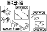 2074-WLR - REAR CALIPER SLIDE PIN KIT (SET FOR ONE SIDE)