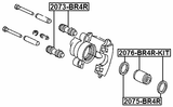 2075-BR4R - REAR BRAKE CALIPER REPAIR KIT (SET FOR ONE SIDE)