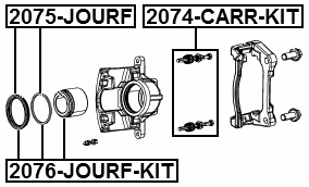 2075-JOURF - FRONT BRAKE CALIPER REPAIR KIT (SET FOR ONE SIDE)