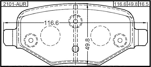 2101-AUR - PAD KIT, DISC BRAKE, REAR - KIT (WITH ANTI SQUEAL SHIM, WITH BRACKETS)