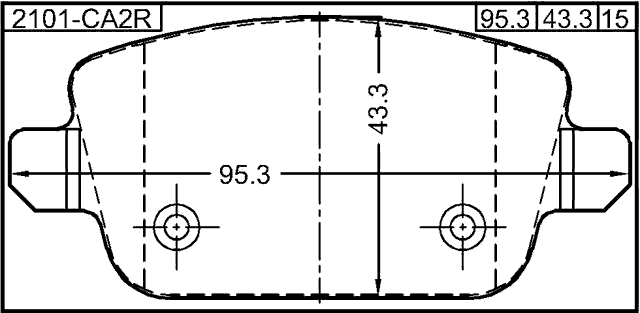 2101-CA2R - PAD KIT, DISC BRAKE, REAR - KIT (INCLUDING BOLTS, WITH ANTI-RATTLE SPRING)
