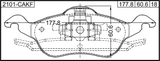 2101-CAKF - PAD KIT, DISC BRAKE, FRONT (WITH ANTI-RATTLE SPRING)