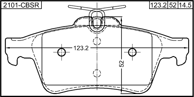 2101-CBSR - PAD KIT, DISC BRAKE, REAR (WITH ANTI SQUEAL SHIM)