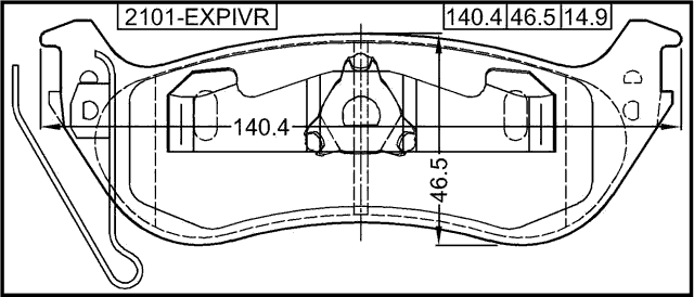 2101-EXPIVR - PAD KIT, DISC BRAKE, REAR - KIT (WITH ANTI-RATTLE SPRING, WITH BOOTS)