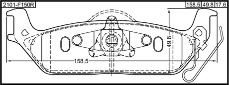 2101-F150R - PAD KIT, DISC BRAKE, REAR - KIT (WITH ANTI SQUEAL SHIM, WITH BRACKETS)