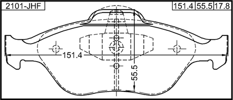 2101-JHF - PAD KIT, DISC BRAKE, FRONT (WITH ANTI SQUEAL SHIM)
