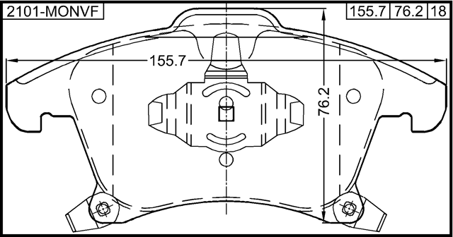 2101-MONVF - PAD KIT, DISC BRAKE, FRONT (WITH ANTI SQUEAL SHIM)