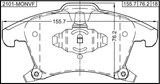 2101-MONVF - PAD KIT, DISC BRAKE, FRONT (WITH ANTI SQUEAL SHIM)