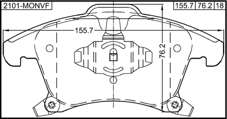 2101-MONVF - PAD KIT, DISC BRAKE, FRONT (WITH ANTI SQUEAL SHIM)