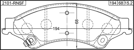 2101-RNGF - PAD KIT, DISC BRAKE, FRONT - KIT (INCLUDING BOLTS, WITH ANTI-RATTLE SPRING)