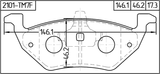 2101-TM7F - PAD KIT, DISC BRAKE, REAR (WITH ANTI SQUEAL SHIM, WITH BRACKETS)
